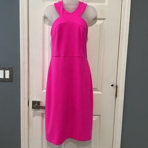 Cece Hot Pink MIdi Dress size 6